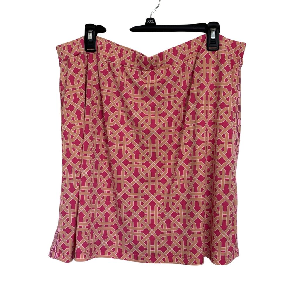 Susan Graver Liquid Knit Pink Geometric Skort Size 1X Casual Activewear Outdoors